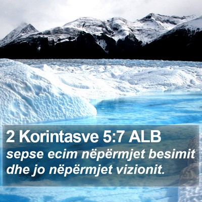 2 Korintasve 5:7 ALB Bible Verse Image