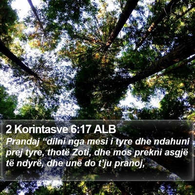 2 Korintasve 6:17 ALB Bible Verse Image