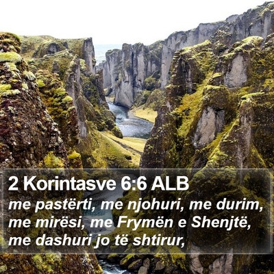 2 Korintasve 6:6 ALB Bible Verse Image