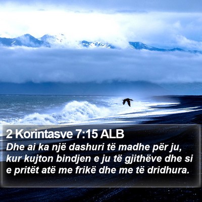 2 Korintasve 7:15 ALB Bible Verse Image