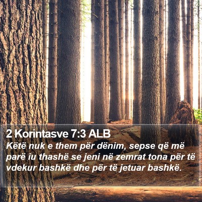 2 Korintasve 7:3 ALB Bible Verse Image