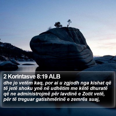 2 Korintasve 8:19 ALB Bible Verse Image