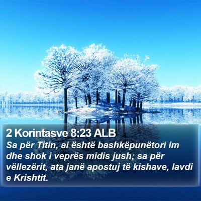 2 Korintasve 8:23 ALB Bible Verse Image