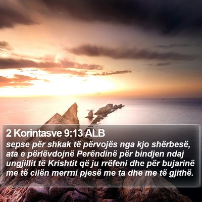 2 Korintasve 9:13 ALB Bible Verse Image