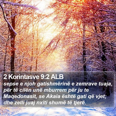 2 Korintasve 9:2 ALB Bible Verse Image