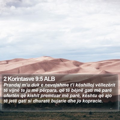 2 Korintasve 9:5 ALB Bible Verse Image