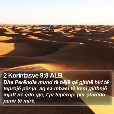 2 Korintasve 9:8 ALB Bible Verse Image