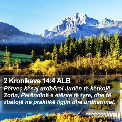 2 Kronikave 14:4 ALB Bible Verse Image