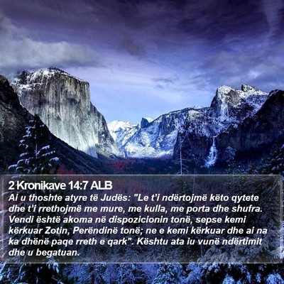 2 Kronikave 14:7 ALB Bible Verse Image