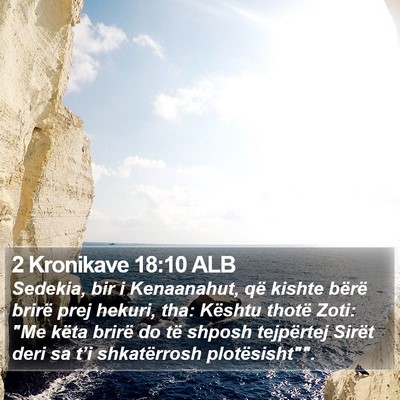 2 Kronikave 18:10 ALB Bible Verse Image