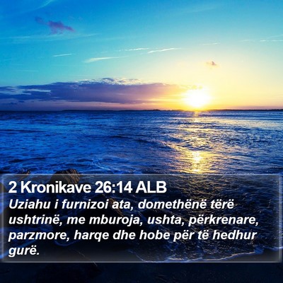 2 Kronikave 26:14 ALB Bible Verse Image