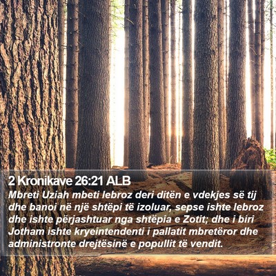 2 Kronikave 26:21 ALB Bible Verse Image