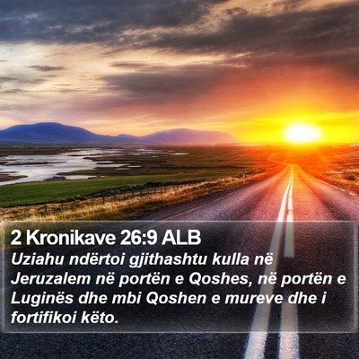 2 Kronikave 26:9 ALB Bible Verse Image