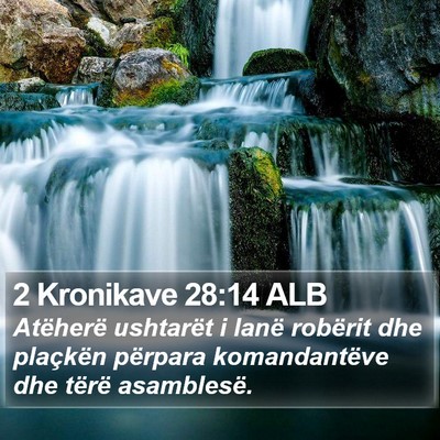 2 Kronikave 28:14 ALB Bible Verse Image