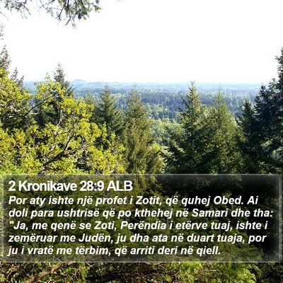 2 Kronikave 28:9 ALB Bible Verse Image
