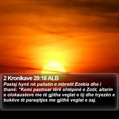 2 Kronikave 29:18 ALB Bible Verse Image