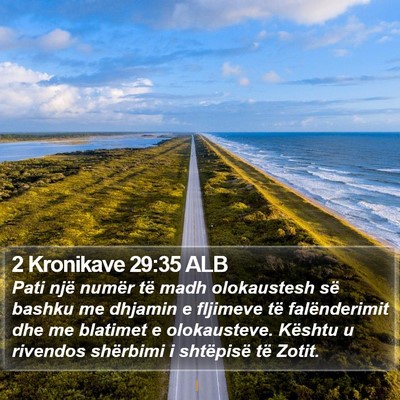 2 Kronikave 29:35 ALB Bible Verse Image
