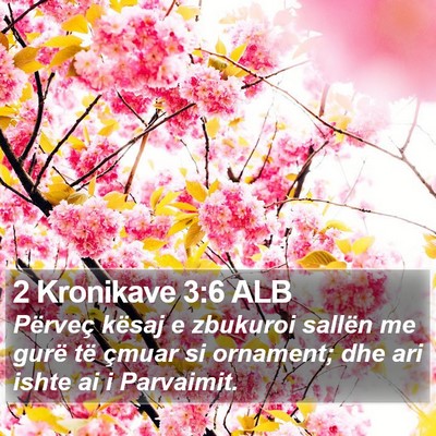 2 Kronikave 3:6 ALB Bible Verse Image