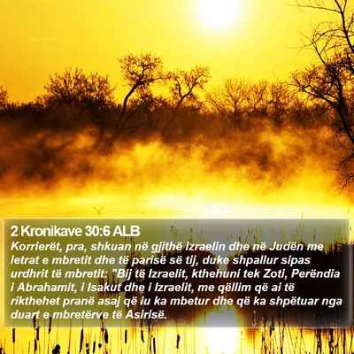 2 Kronikave 30:6 ALB Bible Verse Image