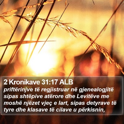 2 Kronikave 31:17 ALB Bible Verse Image