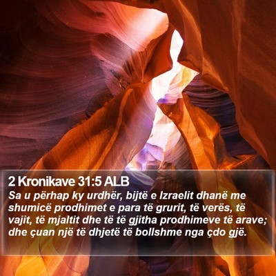 2 Kronikave 31:5 ALB Bible Verse Image