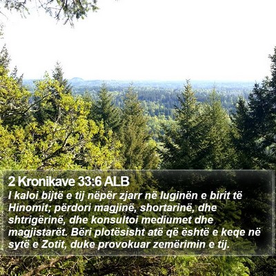 2 Kronikave 33:6 ALB Bible Verse Image
