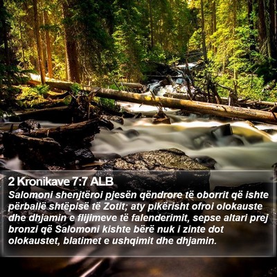 2 Kronikave 7:7 ALB Bible Verse Image