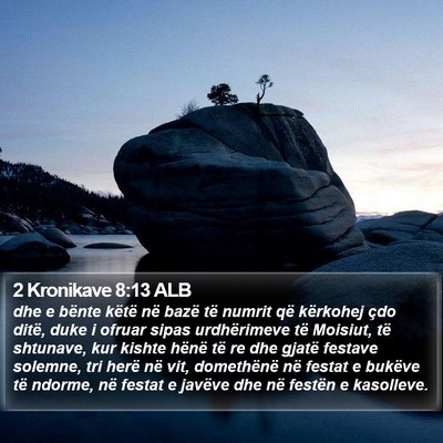 2 Kronikave 8:13 ALB Bible Verse Image