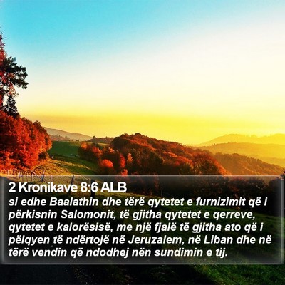 2 Kronikave 8:6 ALB Bible Verse Image