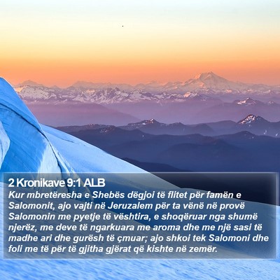 2 Kronikave 9:1 ALB Bible Verse Image