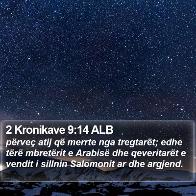 2 Kronikave 9:14 ALB Bible Verse Image
