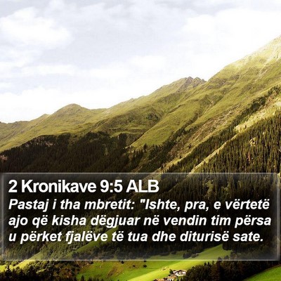 2 Kronikave 9:5 ALB Bible Verse Image
