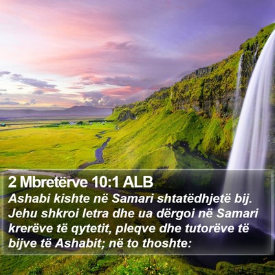 2 Mbretërve 10:1 ALB Bible Verse Image