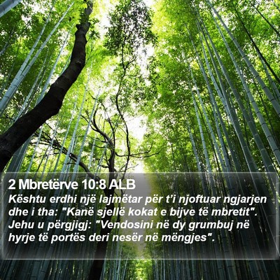 2 Mbretërve 10:8 ALB Bible Verse Image