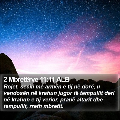 2 Mbretërve 11:11 ALB Bible Verse Image
