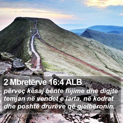 2 Mbretërve 16:4 ALB Bible Verse Image