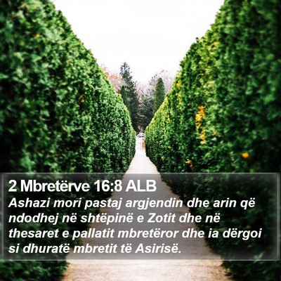 2 Mbretërve 16:8 ALB Bible Verse Image