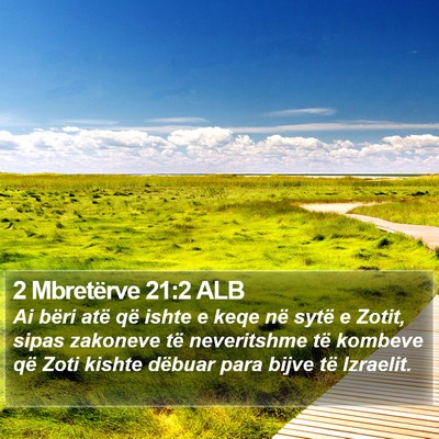 2 Mbretërve 21:2 ALB Bible Verse Image