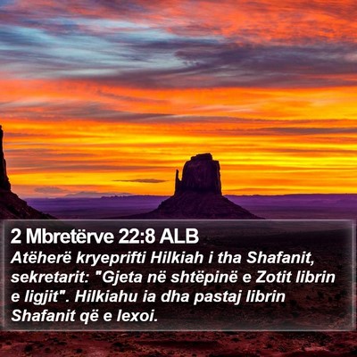 2 Mbretërve 22:8 ALB Bible Verse Image