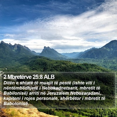 2 Mbretërve 25:8 ALB Bible Verse Image