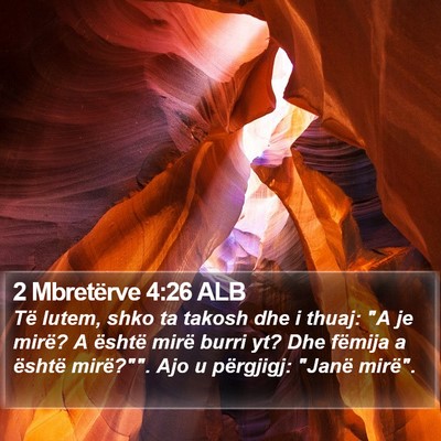 2 Mbretërve 4:26 ALB Bible Verse Image