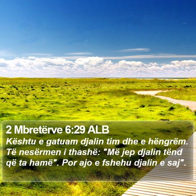2 Mbretërve 6:29 ALB Bible Verse Image