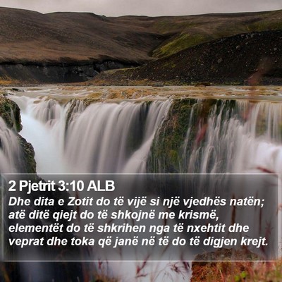 2 Pjetrit 3:10 ALB Bible Verse Image