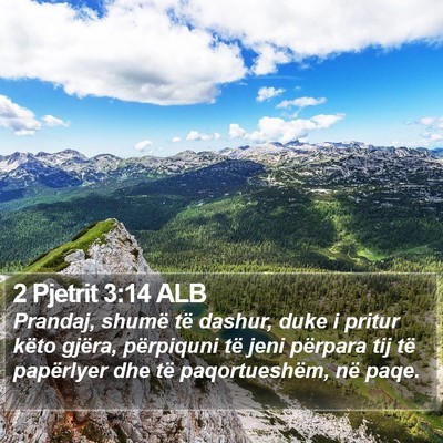 2 Pjetrit 3:14 ALB Bible Verse Image