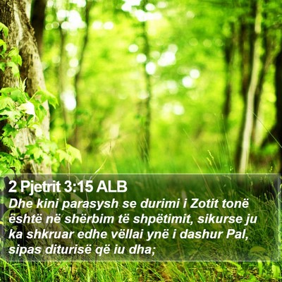 2 Pjetrit 3:15 ALB Bible Verse Image