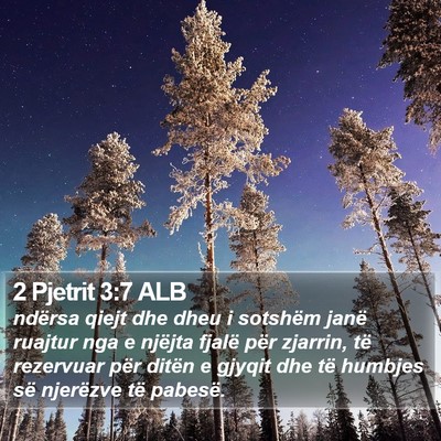 2 Pjetrit 3:7 ALB Bible Verse Image