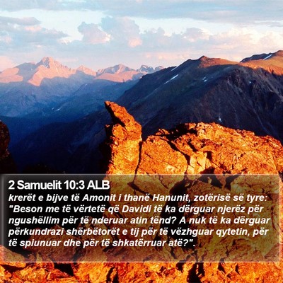 2 Samuelit 10:3 ALB Bible Verse Image