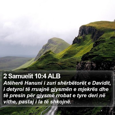 2 Samuelit 10:4 ALB Bible Verse Image
