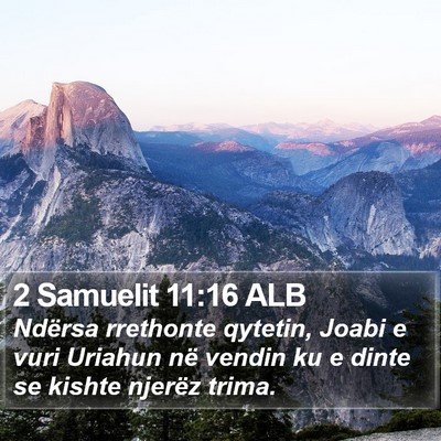 2 Samuelit 11:16 ALB Bible Verse Image