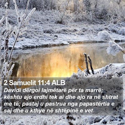 2 Samuelit 11:4 ALB Bible Verse Image